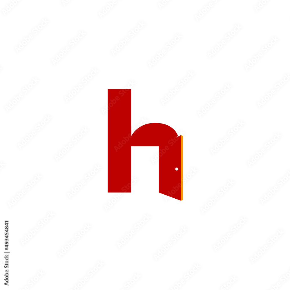 H House Initial Door Logo Icon Vector H House Initial Door Logo Icon Vector