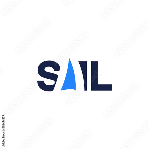 Sail Word Letter Icon Logo Vector