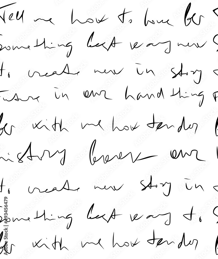 Handwriting letter vector seamless pattern, black hand drawn background template, doodle sketch text pen scratch isolated graphic print design, vintage wallpaper cursive word paper. Handwriting letter vector seamless pattern, black hand drawn background template, doodle sketch text pen scratch isolated graphic print design, vintage wallpaper cursive word paper.
