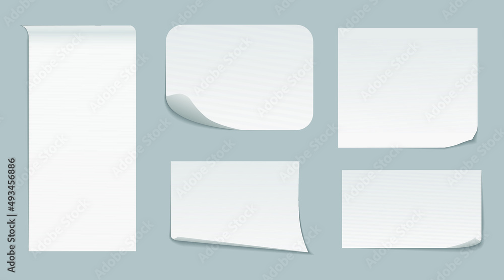 Realistic sticky notes isolated with real shadow Square sticky paper reminders with shadows paper