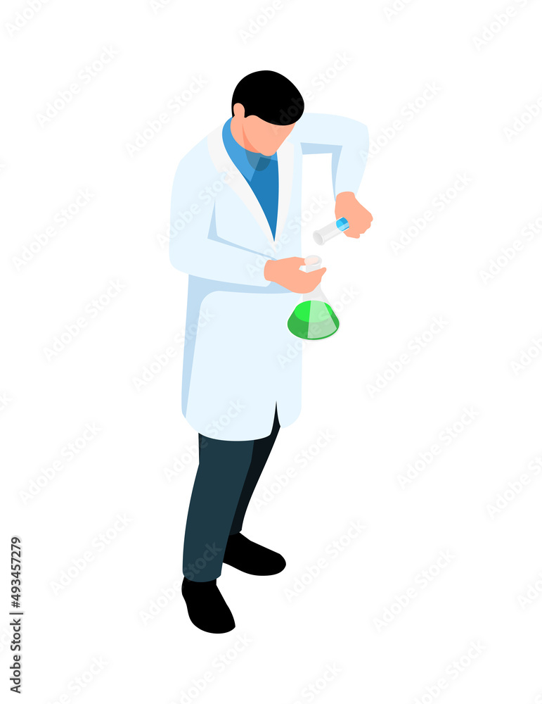 Obraz premium Isometric Lab Scientist Composition