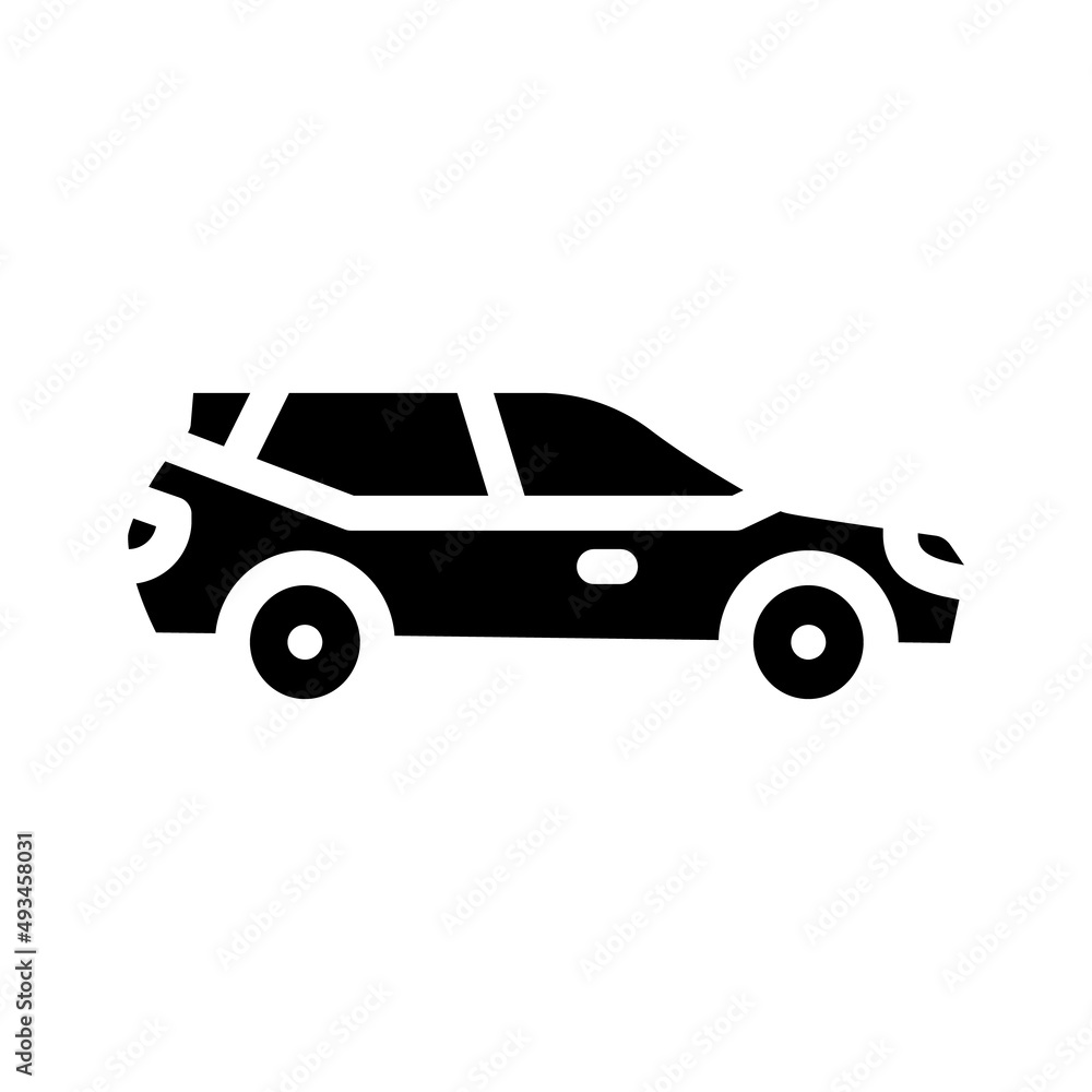 car transport glyph icon vector. car transport sign. isolated contour symbol black illustration