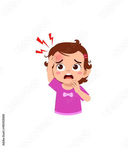 ittle kid get bump in forehead feel sad