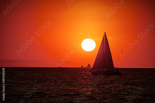 sailboat at sunset