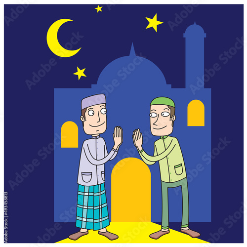 Two men forgive each other on Ied Mubarak