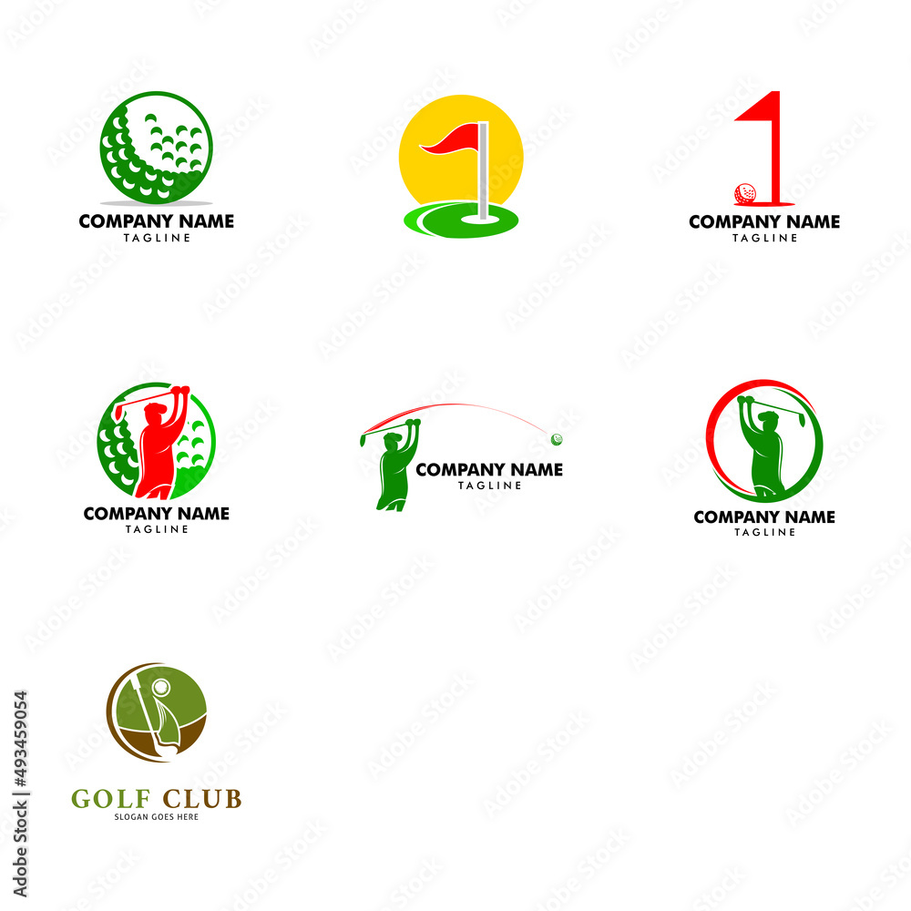 Set of Golf Club Logo Design Template Vector Illustration