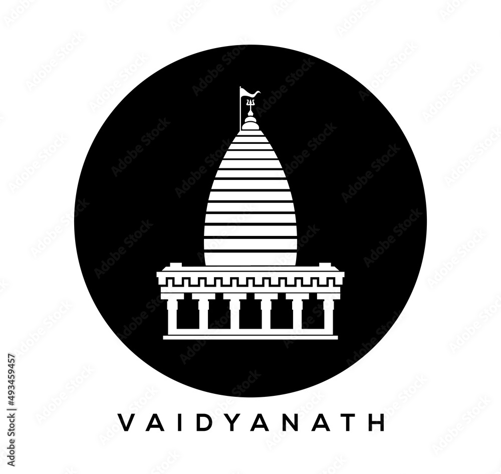 lord shiva (Vaidyanath) temple vector icon. Vaidyanath temple, Deoghar, Jharkhand icon .