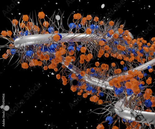 Polymer drug conjugate therapy as drug delivery  3d rendering
