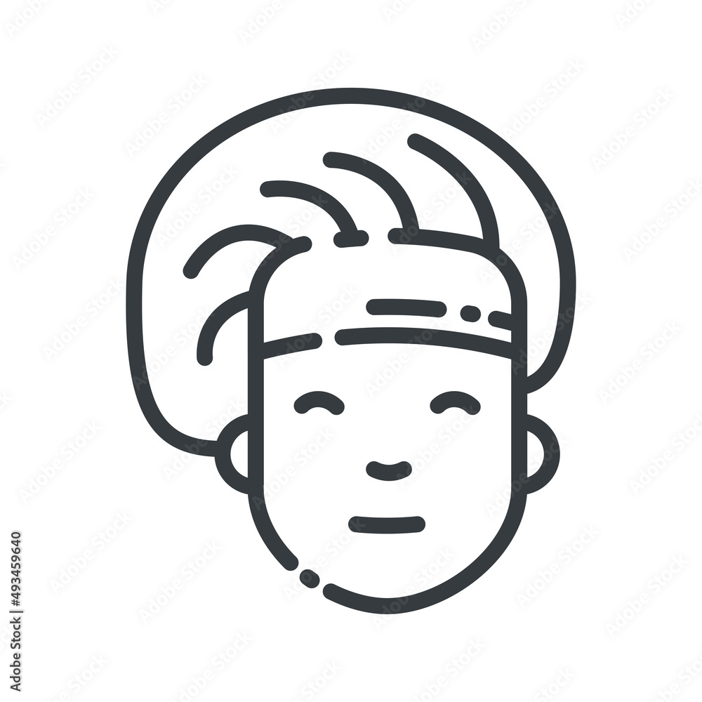 Cook face vector line icon isolated on white transparent background Cook face vector line icon isolated on white transparent background
