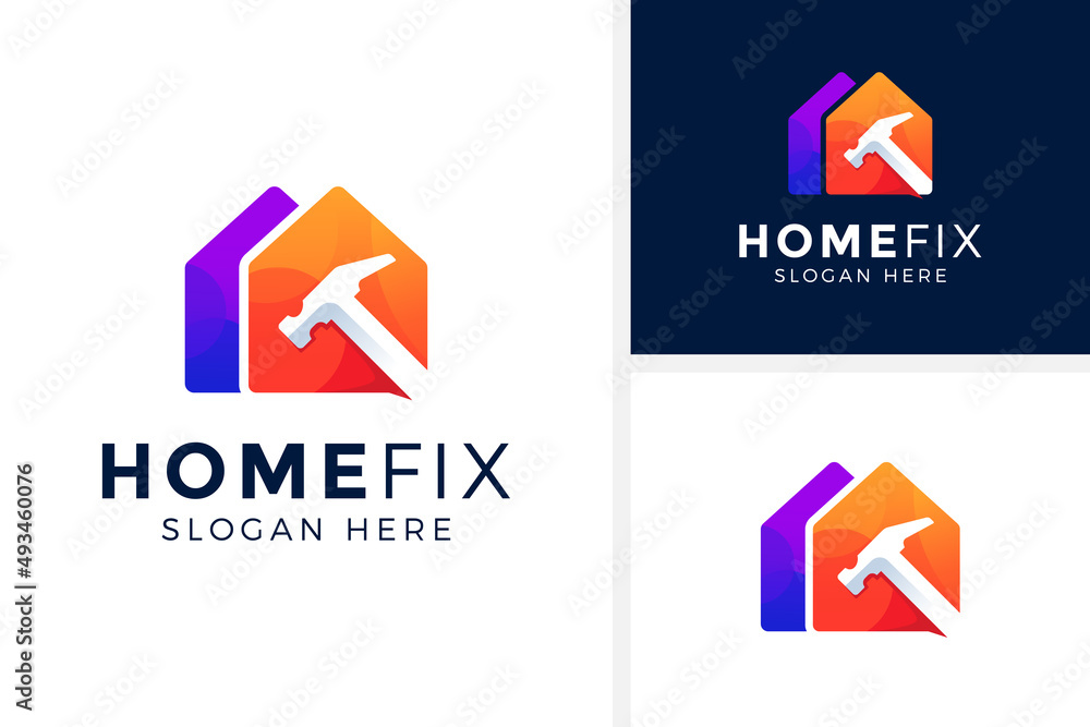 creative house fix logo design vector illustration creative house fix logo design vector illustration
