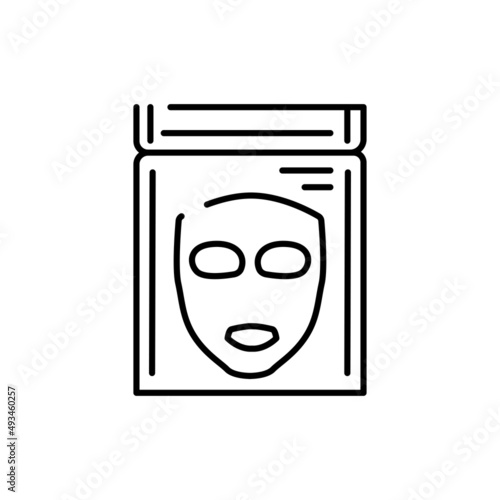 Alginate face mask color line icon. Pictogram for web page