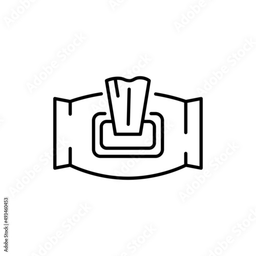 Disposable wipes color line icon. Pictogram for web page