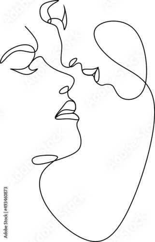 one line drawing of hugging couple vector minimalism. Single hand drawn continuous of man and woman in romantic moment.