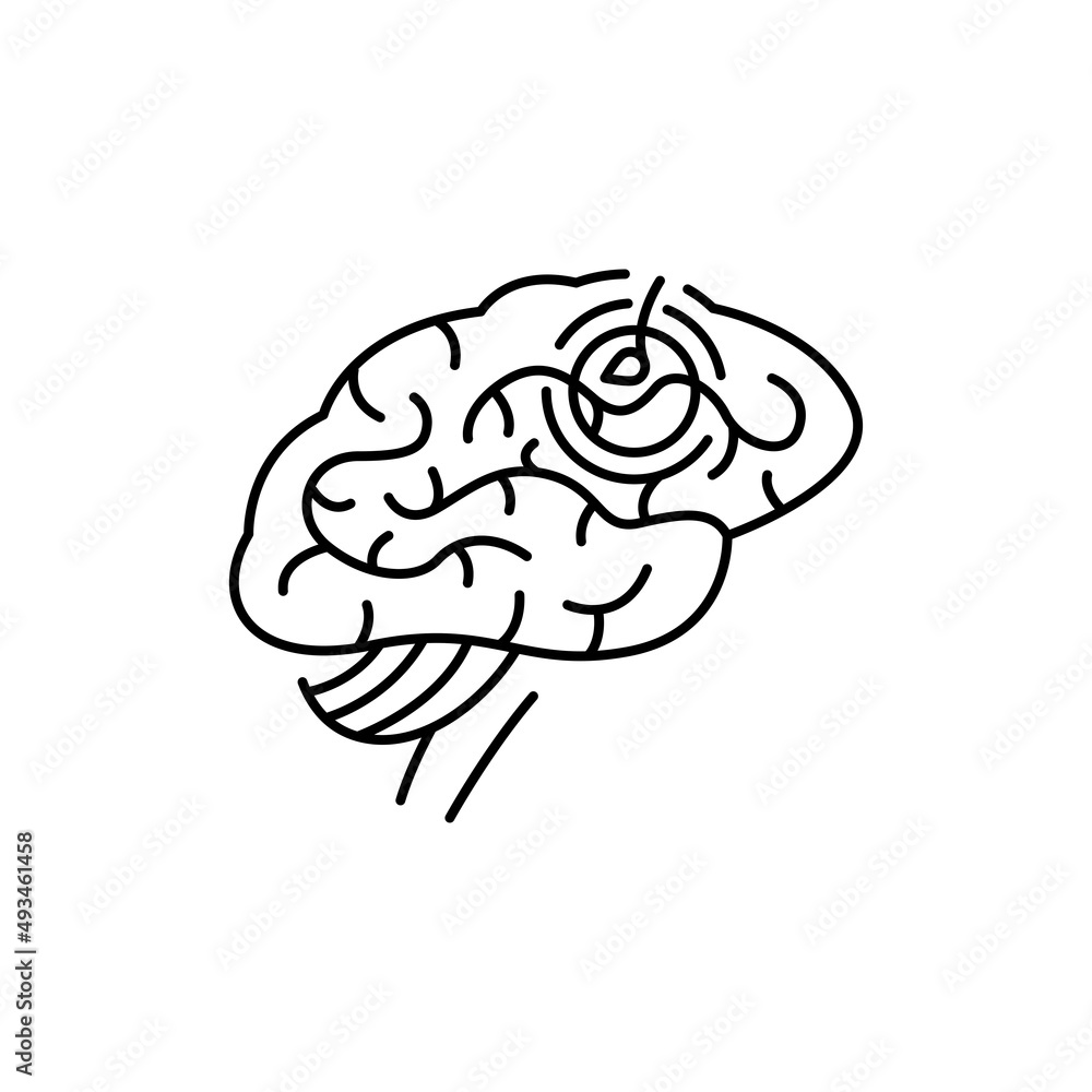 Stroke brain color line icon. Human diseases. Stroke brain color line icon. Human diseases.