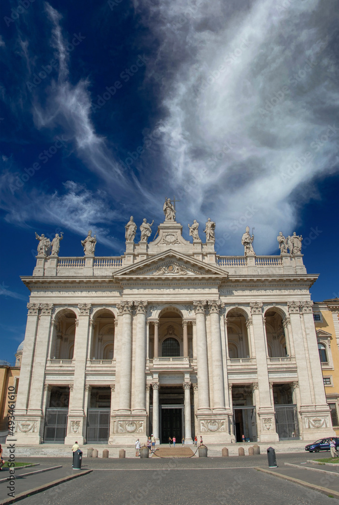 Rome, Italy - June 2000: View on Archbasilica of Saint John Lateran