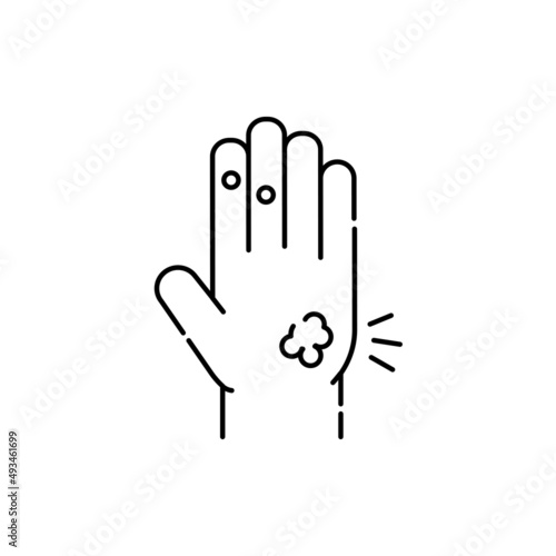 Warts color line icon. Human diseases.