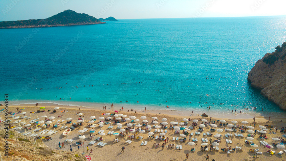 Kaputas Beach, Kas, Antalya Turkey - September 2018: Kaputas Beach is a famous beach of the world in Kas, Antalya.