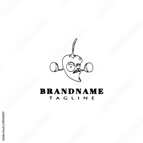 habanero chili peppers logo template icon vector illustration