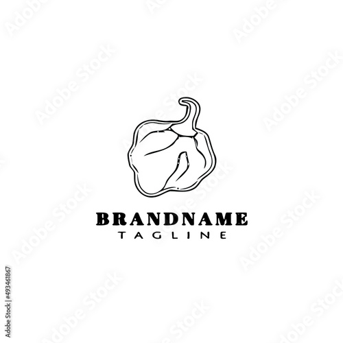 habanero chili peppers logo template icon vector illustration