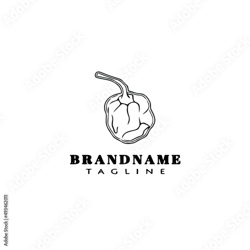 habanero chili peppers logo template icon vector illustration