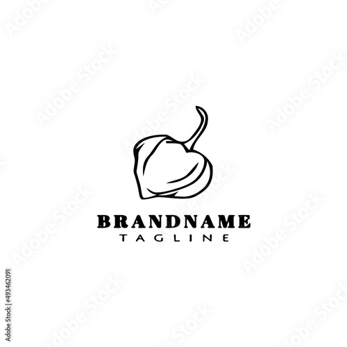 habanero chili peppers logo template icon vector illustration