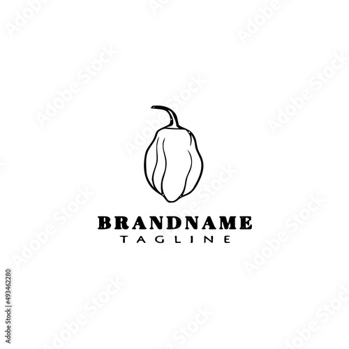 habanero chili peppers logo template icon vector illustration
