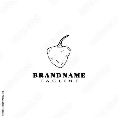 habanero chili peppers logo template icon vector illustration