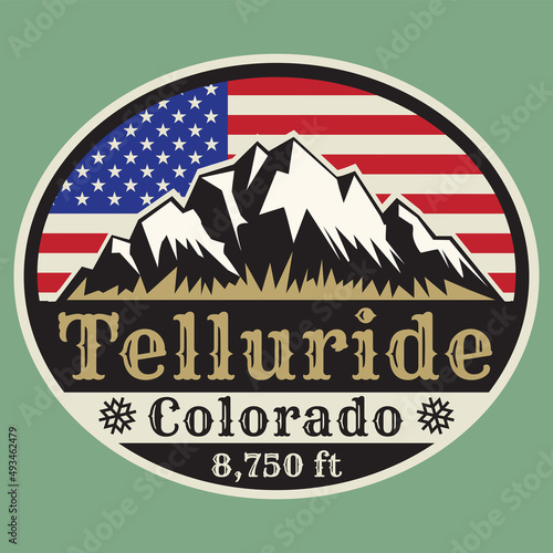 Emblem with the name of Telluride, Colorado