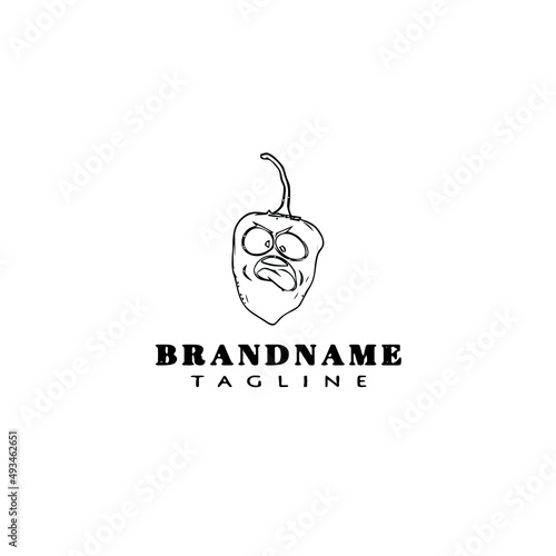 habanero chili peppers logo template icon vector illustration