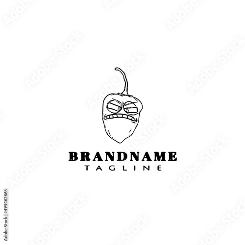 habanero chili peppers logo template icon vector illustration