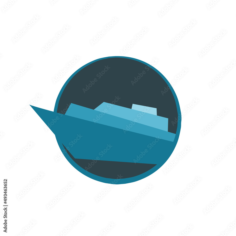 Fototapeta premium Logo illustration for a marine company. Yacht, vessel, ship, boat icon.