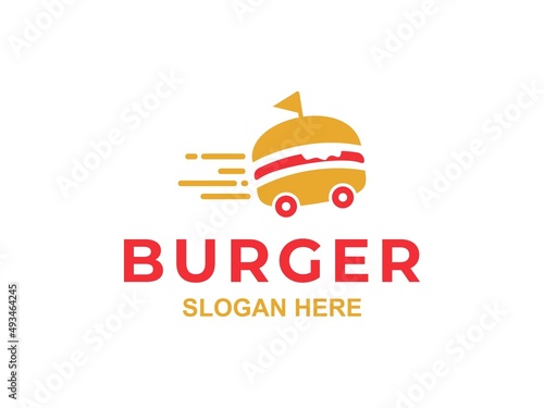Fast Burger Logo Design Template, Fast Food Logo