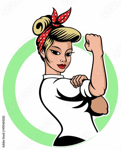 Vintage, rockabilly style girl. Comic book style character.