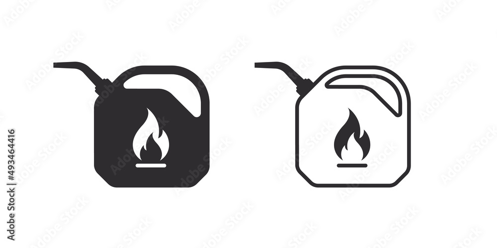 Canister icons. Concept of Fuel signs. Canister for flammable liquids. Vector illustration - obrazy, fototapety, plakaty 