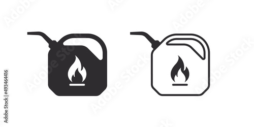 Canister icons. Concept of Fuel signs. Canister for flammable liquids. Vector illustration photo