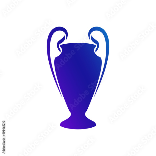 Football Europe Champion trophy. Soccer championship cup on white background.
