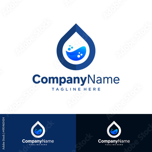 water droplets logo, water vector logo