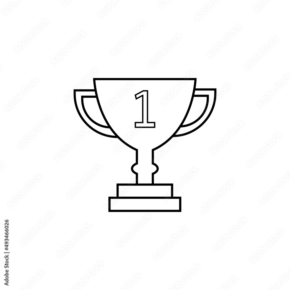 Graphic flat champion cup icon for your design and website Graphic flat champion cup icon for your design and website