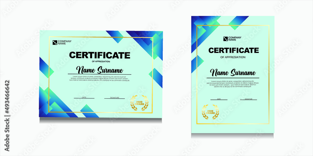 set of certificate blue elegant set of certificate blue elegant