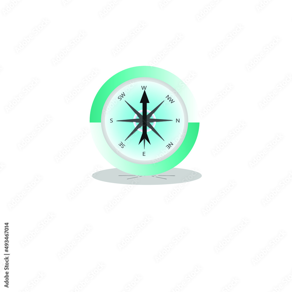 Isolated compass vector with white background