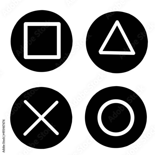 playstation game set icon vector with simple design photo