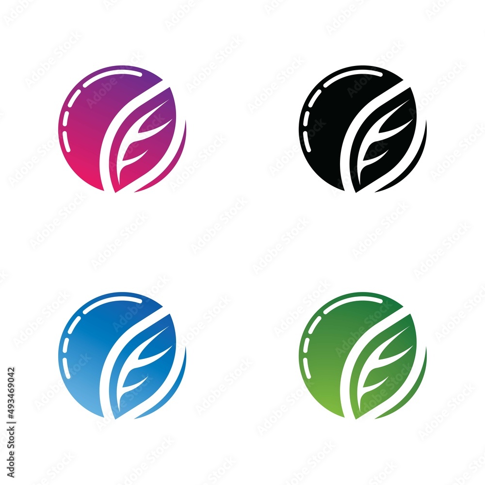 Leaf vector logo template icon set Leaf vector logo template icon set