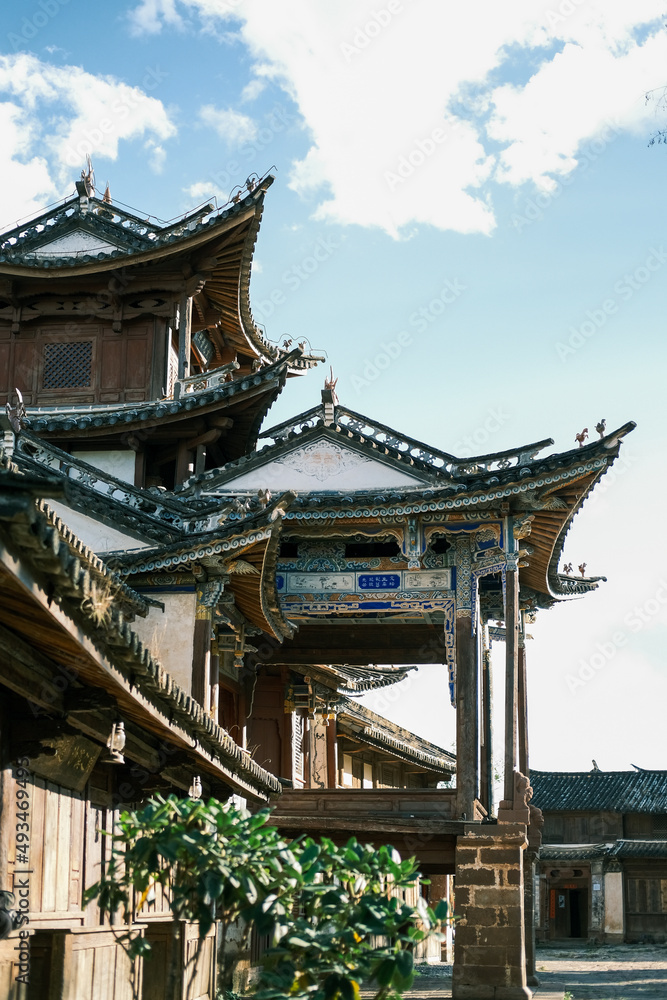 chinese temple at night