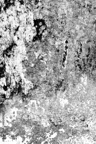 Black and white heavy grunge textured surface of old damaged concrete wall