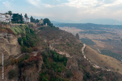 Ronda is located on a deep gorge where the river Tagus passes. Malaga. Andalusia. Spain. Europe. 