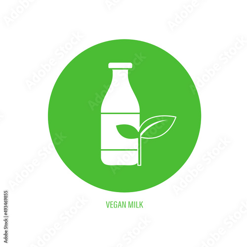 vegan milk logo on white background. editable vector.
