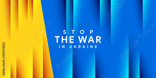Stop the war in Ukraine flag blue yellow banner against praying concept ukraine