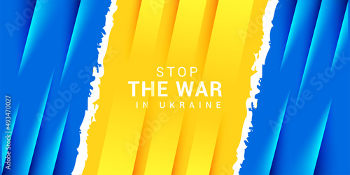 Stop the war in Ukraine flag blue yellow banner against praying concept ukraine
