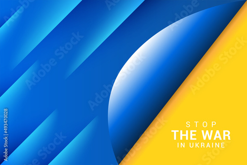 Stop the war in Ukraine flag blue yellow banner against praying concept ukraine