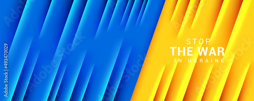 Stop the war in Ukraine flag blue yellow banner against praying concept ukraine